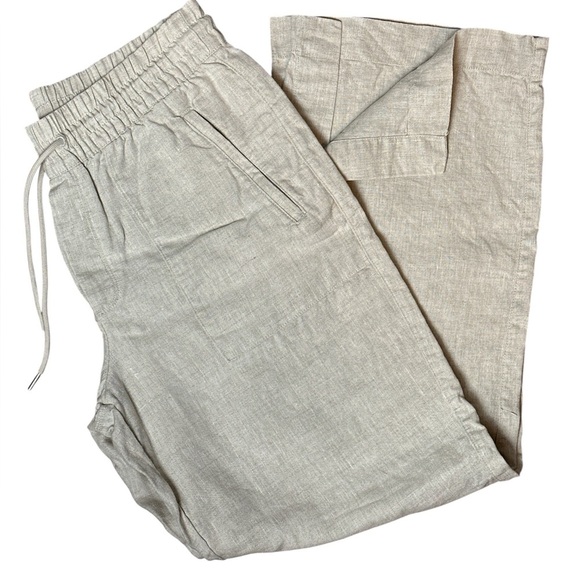 Athleta Retreat Coral Linen Wide Leg Pant - Picture 3 of 7